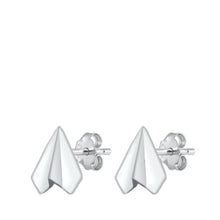 Load image into Gallery viewer, Sterling Silver Paper Airplane Stud Earrings - silverdepot