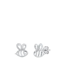 Load image into Gallery viewer, Sterling Silver Oxidized Bumble Bee Stud Earrings