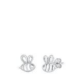 Sterling Silver Oxidized Bumble Bee Stud Earrings