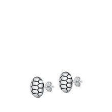 Load image into Gallery viewer, Sterling Silver Oxidized Turtle Shell Stud Earrings