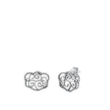 Sterling Silver Oxidized Cloud Swirls Stud Earrings