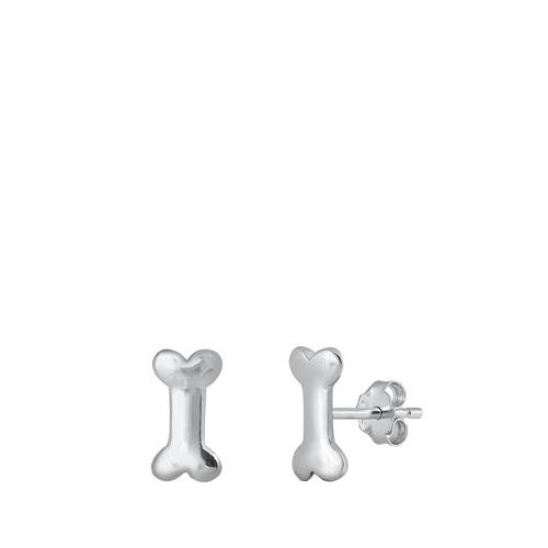 Sterling Silver Oxidized Dog Bone Stud Earrings