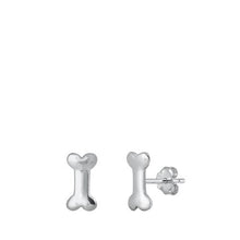 Load image into Gallery viewer, Sterling Silver Oxidized Dog Bone Stud Earrings