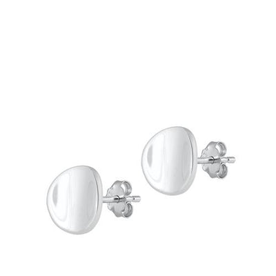 Sterling Silver Oxidized Round Stud Earrings