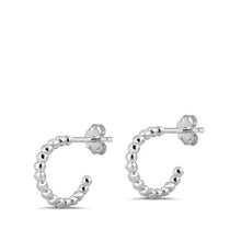 Load image into Gallery viewer, Sterling Silver Oxidized Open Hoop Stud Earrings