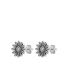 Load image into Gallery viewer, Sterling Silver Oxidized Daisy Assorted Plain Earrings