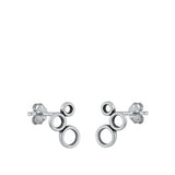 Sterling Silver Oxidized Earrings-8mm