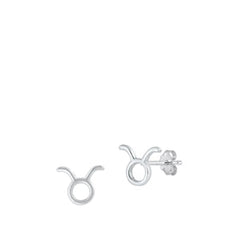 Sterling Silver Taurus Zodiac Earrings