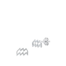 Load image into Gallery viewer, Sterling Silver Aquarius  Zodiac Earrings