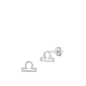 Sterling Silver Libra Zodiac Earrings