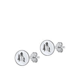 Sterling Silver Oxidized Forest Trees Earrings