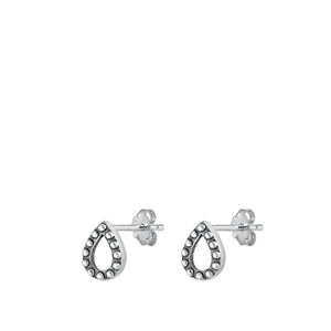 Sterling Silver Oxidized Bali Earrings