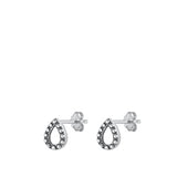 Sterling Silver Oxidized Bali Earrings