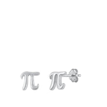Load image into Gallery viewer, Sterling Silver Oxidized Pi Earrings