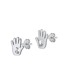 Load image into Gallery viewer, Sterling Silver Oxidized Hands Earrings