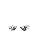 Sterling Silver Oxidized Earrings-6mm