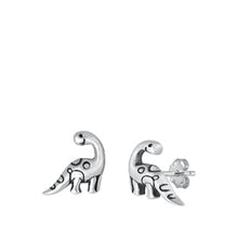 Load image into Gallery viewer, Sterling Silver Oxidized Dinosaur Earrings