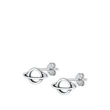 Load image into Gallery viewer, Sterling Silver Oxidized Saturn Earrings