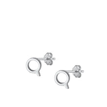 Load image into Gallery viewer, Sterling Silver Oxidized Rhodium Plated Letter Q Stud Earrings