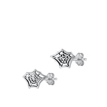 Load image into Gallery viewer, Sterling Silver Oxidized Spiderweb Stud Earrings