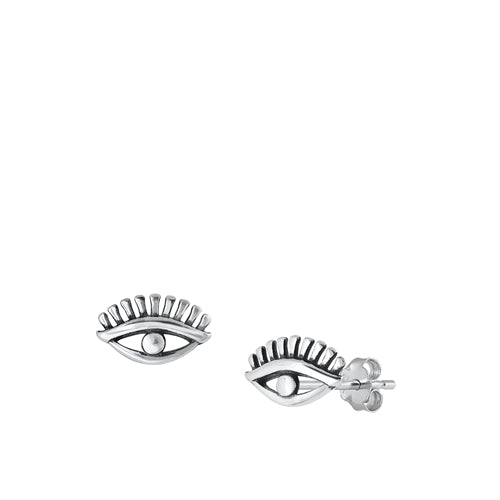 Sterling Silver Oxidized Eye Earrings