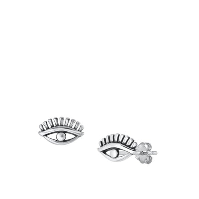 Sterling Silver Oxidized Eye Earrings