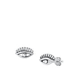 Sterling Silver Oxidized Eye Earrings