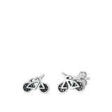 Sterling Silver Oxidized Bicycle Earrings