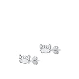 Sterling Silver Rhodium Plated Crab Stud Earrings