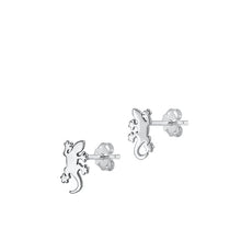 Load image into Gallery viewer, Sterling Silver Rhodium Plated Lizard Stud Earrings