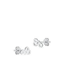 Load image into Gallery viewer, Sterling Silver Rhodium Plated Honeycomb Stud Earrings