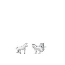 Load image into Gallery viewer, Sterling Silver Rhodium Plated Horse Stud Earrings