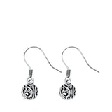 Sterling Silver Oxidized Dangling Bali Style Earrings