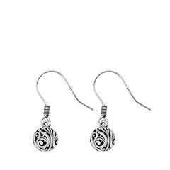 Sterling Silver Oxidized Dangling Bali Style Earrings