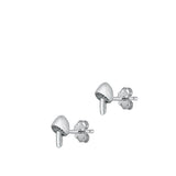 Sterling Silver Oxidized Mushrooms Stud Earrings