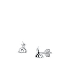 Load image into Gallery viewer, Sterling Silver Oxidized Snail Stud Earrings