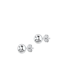 Load image into Gallery viewer, Sterling Silver Oxidized Beach Stud Earrings