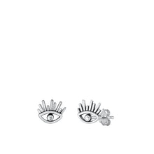 Load image into Gallery viewer, Sterling Silver Oxidized Eye Stud Earrings
