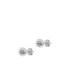 Load image into Gallery viewer, Sterling Silver Oxidized Beach and Sunset Stud Earrings