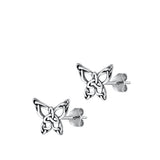 Sterling Silver Oxidized Celtic Butterfly Stud Earrings