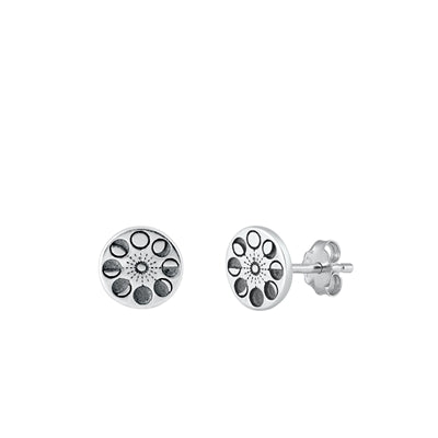 Sterling Silver Oxidized Moon Earrings