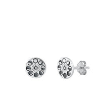 Load image into Gallery viewer, Sterling Silver Oxidized Moon Earrings