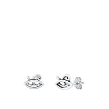 Load image into Gallery viewer, Sterling Silver Oxidized Eye Of Horus Stud Earrings