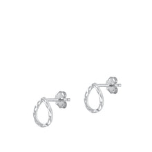 Load image into Gallery viewer, Sterling Silver Rhodium Plated Teardrop Stud Earrings
