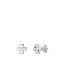 Load image into Gallery viewer, Sterling Silver Oxidized Clover Stud Earrings