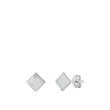 Load image into Gallery viewer, Sterling Silver Oxidized Square Stud Earrings