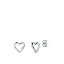 Load image into Gallery viewer, Sterling Silver Oxidized Heart Stud Earrings