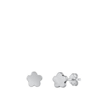 Load image into Gallery viewer, Sterling Silver Oxidized Flower Stud Earrings