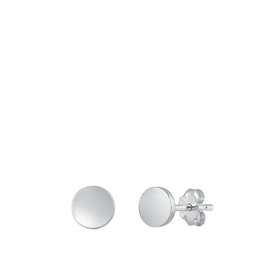 Sterling Silver Oxidized Circle Stud Earrings