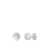 Sterling Silver Oxidized Circle Stud Earrings